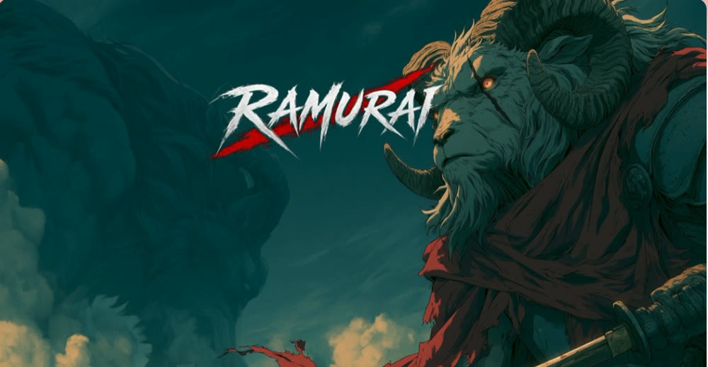 Ramurai: a lone warrior facing a dragon in an emerald forest